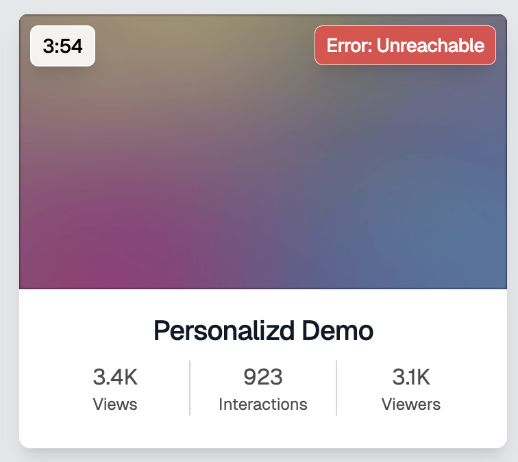 Unreachable video alert
