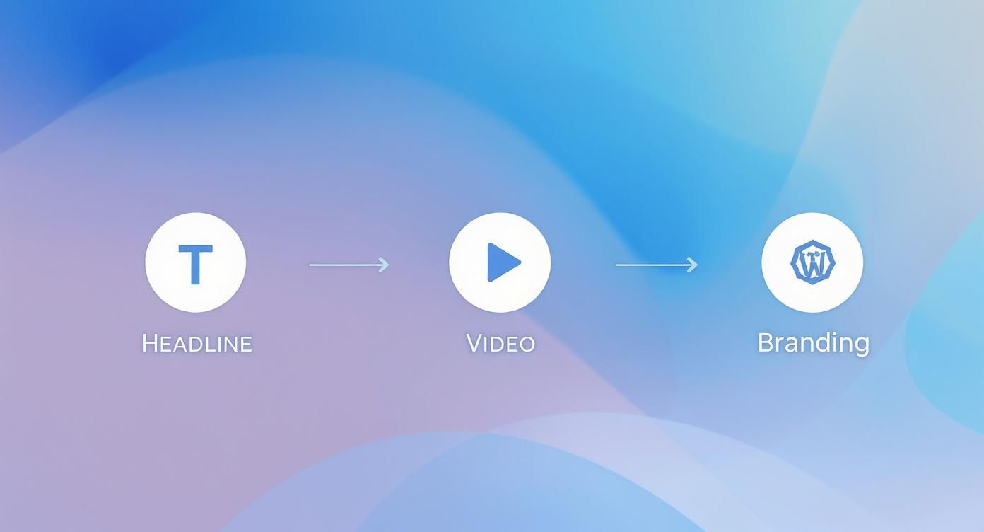 Infographic about landing page with video