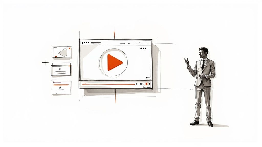 An abstract image of a person interacting with a futuristic, glowing digital interface, representing engaging training content.