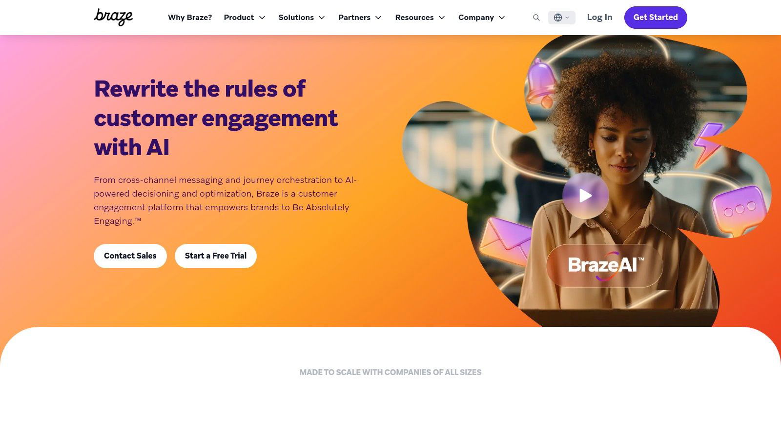 Braze dashboard showing AI-driven engagement features