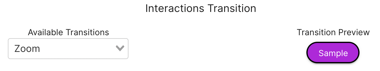 Button interaction transition settings available on Mindstamp