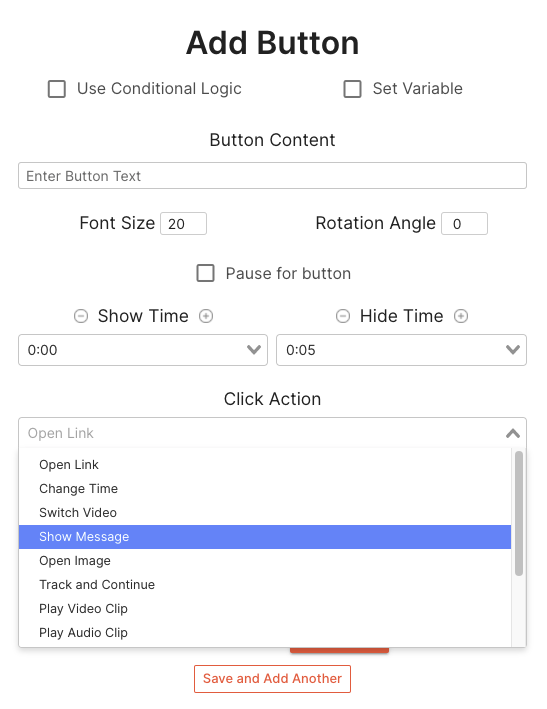 show message html text embed