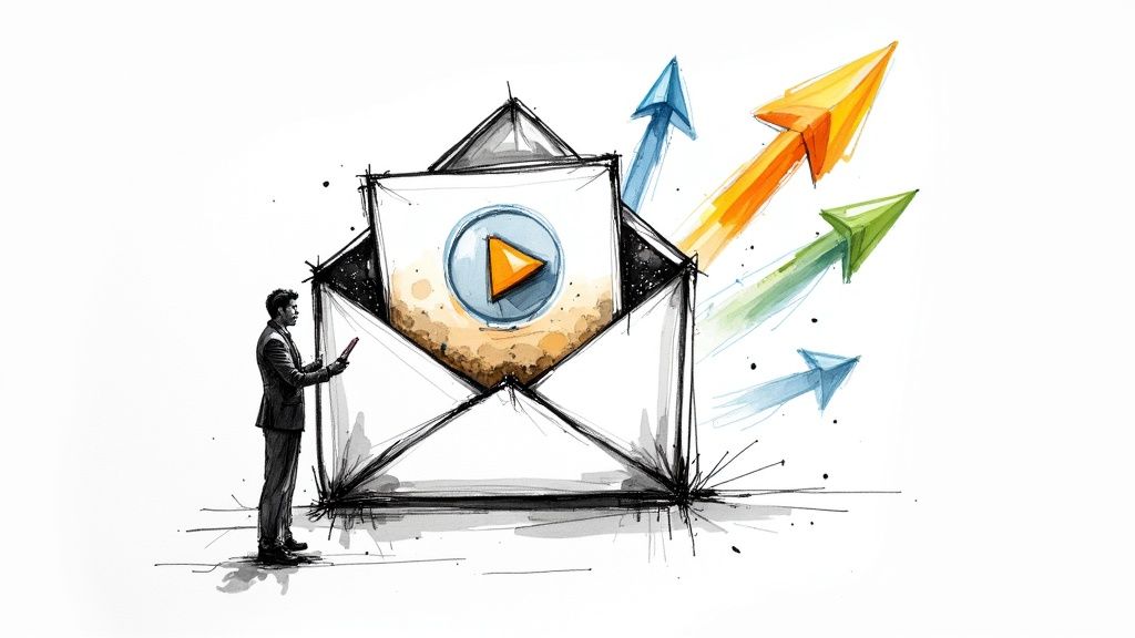 A person on a video call on a laptop, representing video in email marketing for training.