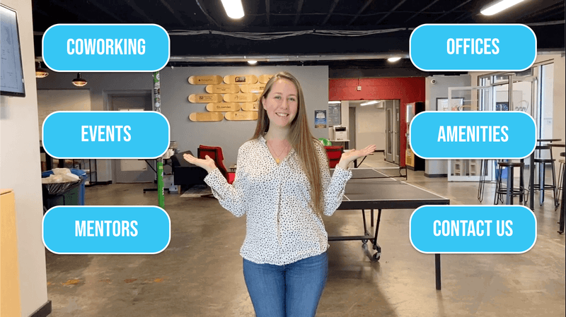 Coworking space tour interactive video example