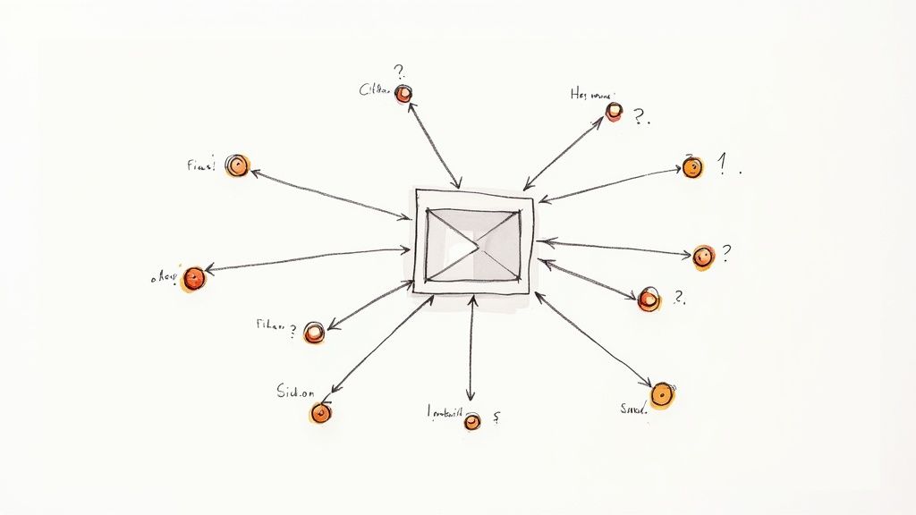 A person interacting with a video on a tablet, touching hotspots and answering questions.