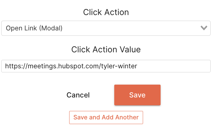 Click action value setting