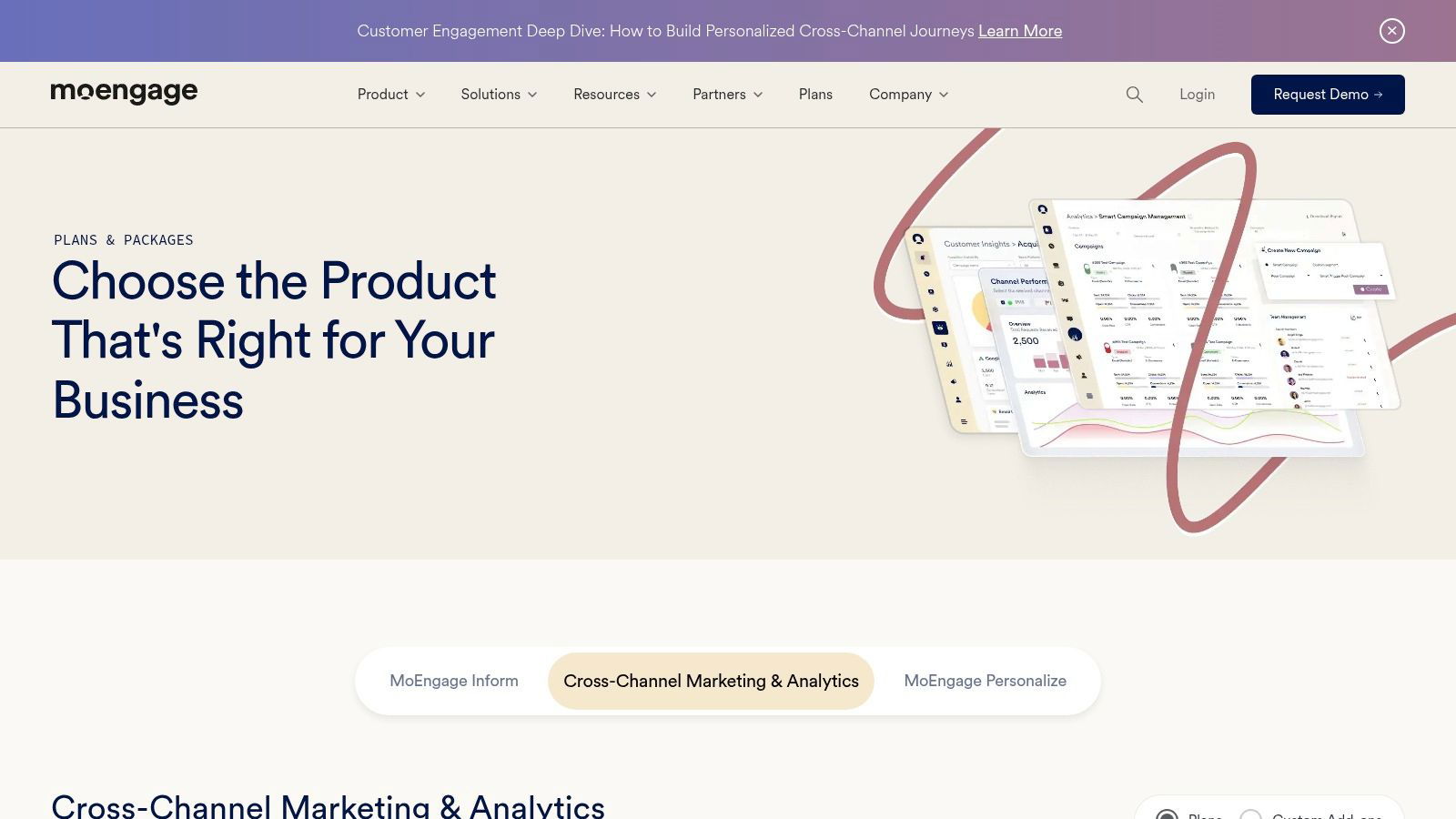 MoEngage dashboard showing user engagement analytics and campaign performance