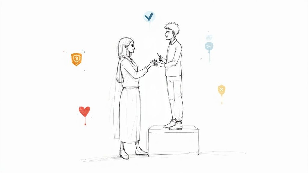 A person at a desk looking at a computer screen displaying educational charts and graphs.