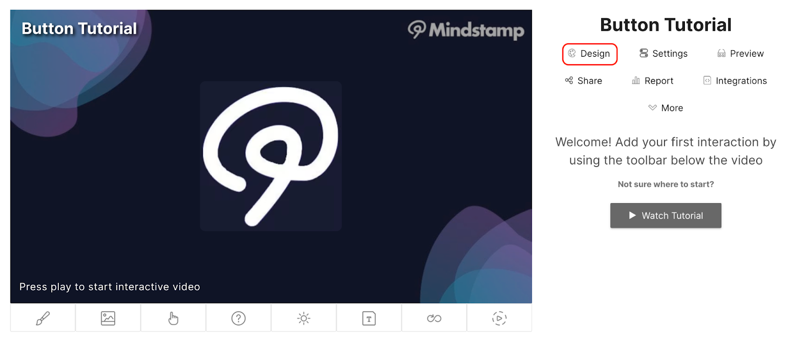 Button design settings on Mindstamp