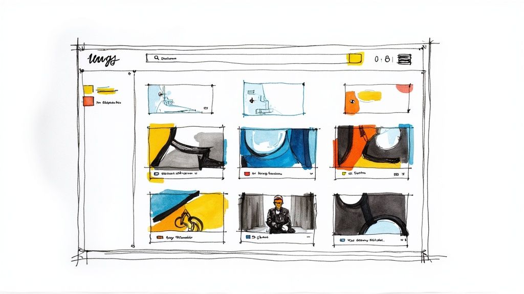 A team collaborating in an office, reviewing training content on a screen