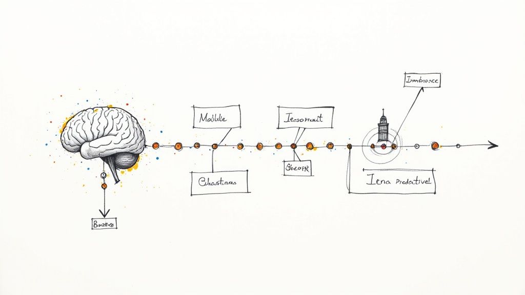 An abstract image representing AI and data connections, with glowing nodes and lines forming a network.