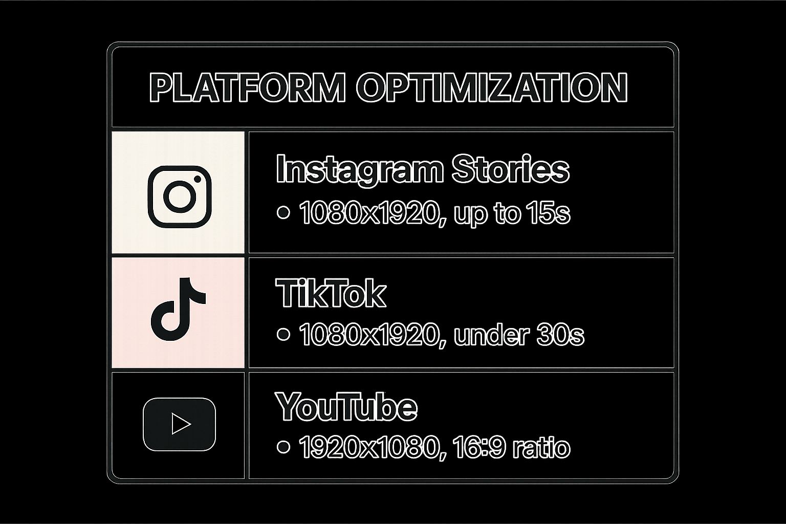 Infographic showing key data about Optimize Videos for Each Platform